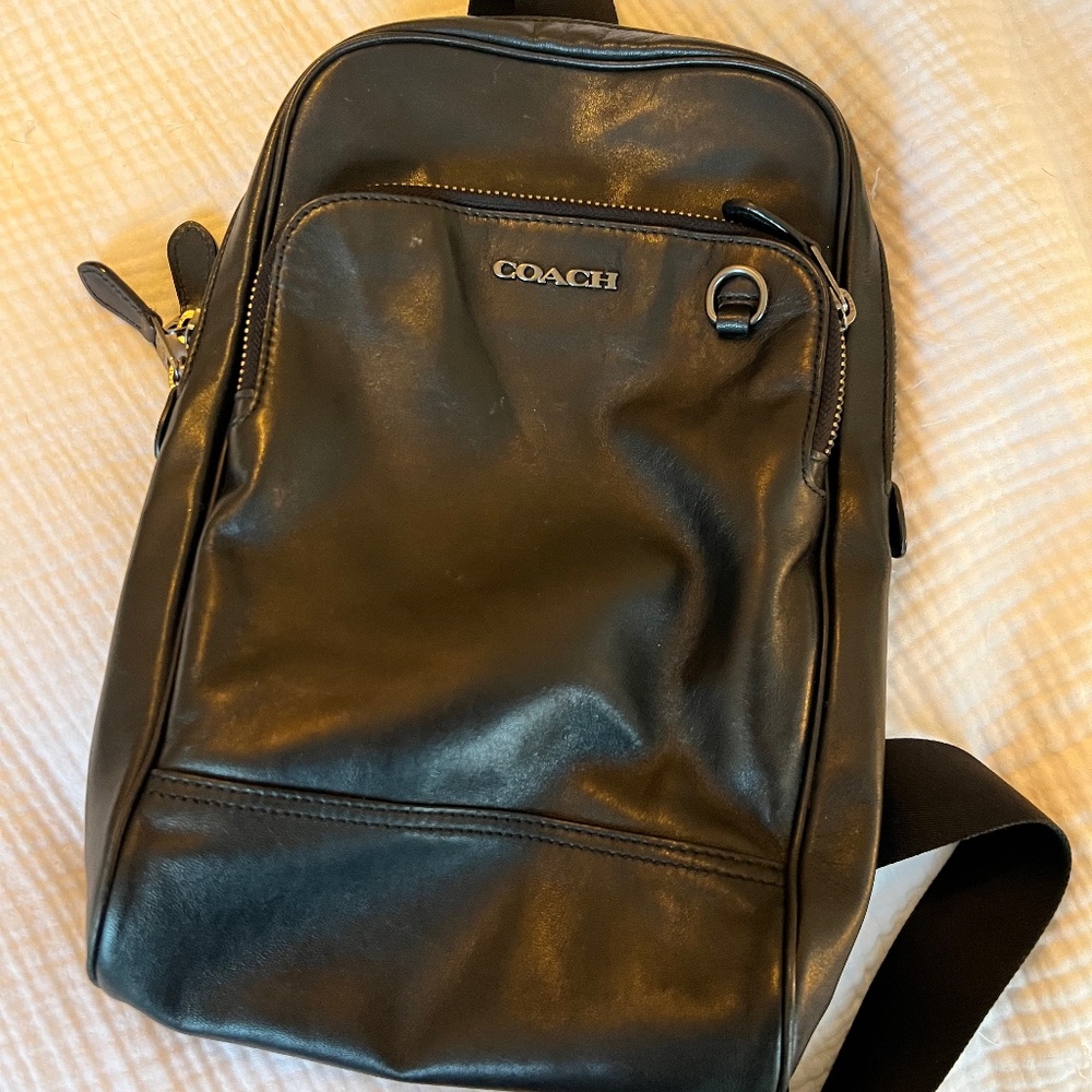 Coach Mini Black Leather Backpack - great condition